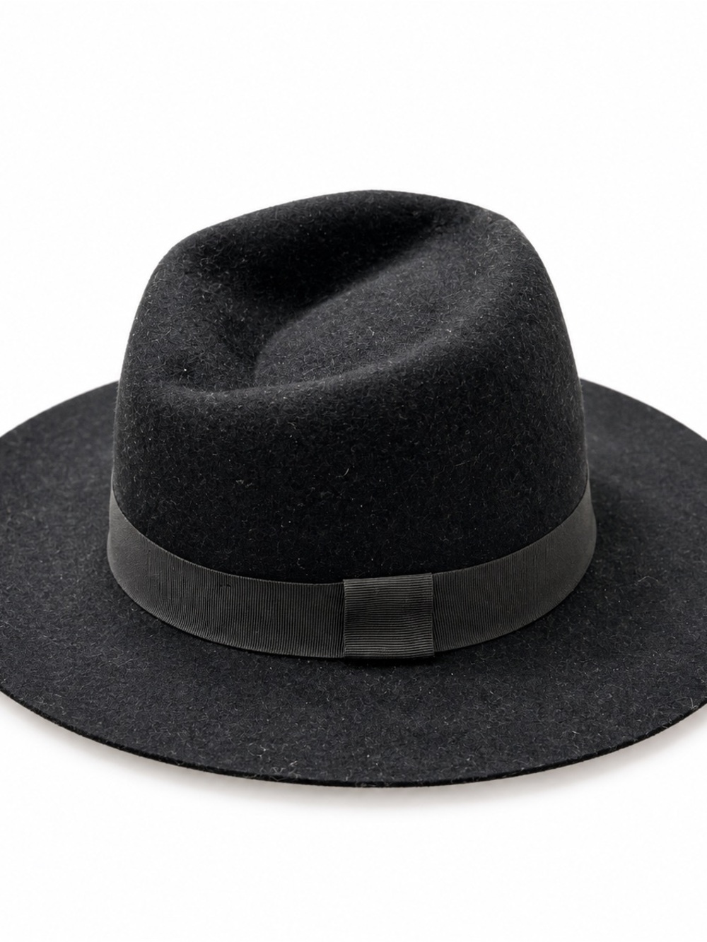 H&M Black Wide Brim Fedora Hat S/54 NWT